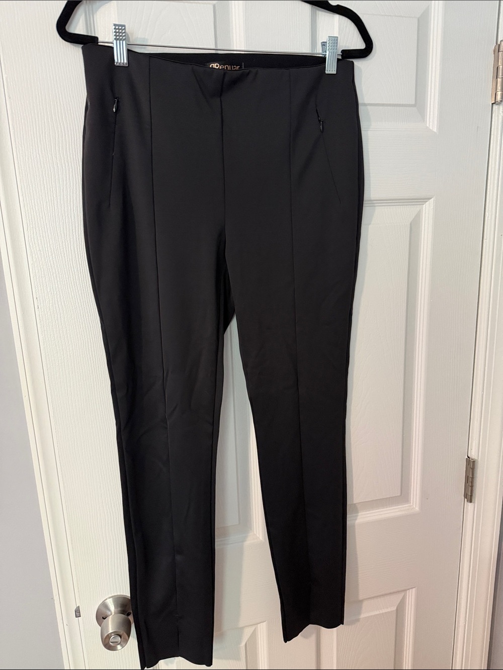 Renuar Black Slim Straight Trousers